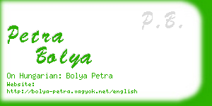 petra bolya business card